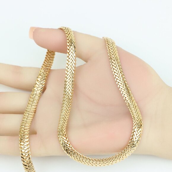 Thick Rose Gold Chain Necklace Elegant Bold Design, XPNL0282 - Picture 5 of 12